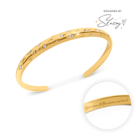 Custom Moon and Back Bangle (Gold)