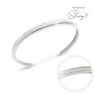 Custom Handwritten Domed Bangle (Silver)
