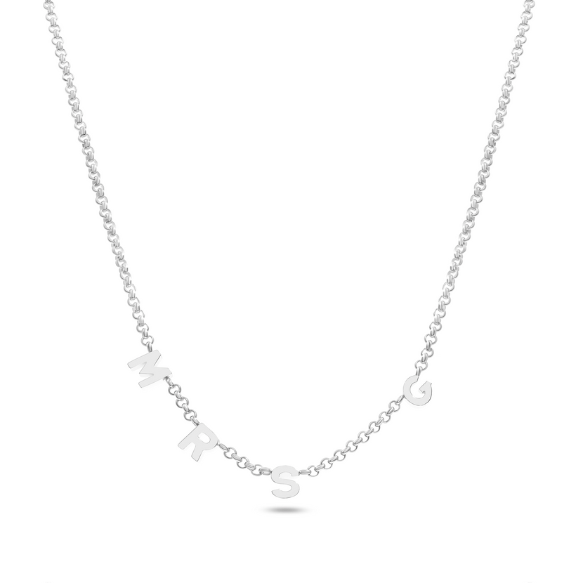Custom 'Mrs' Initial Necklace (Silver)