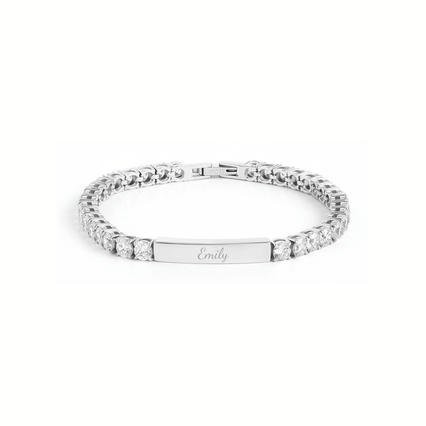Custom Bar Tennis Bracelet (Silver)
