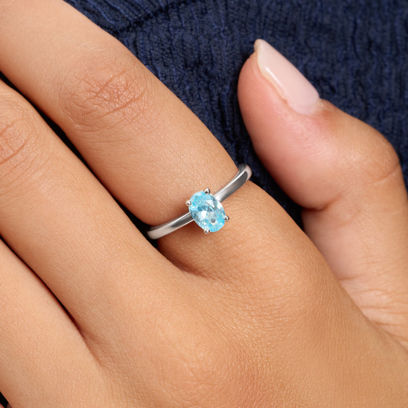 Birthstone Oval Legacy Ring 1ct (Silver)