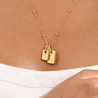 Written In The Stars Handwriting Tag Necklace (Gold)