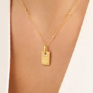 Written In The Stars Handwriting Tag Necklace (Gold)