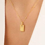 Written In The Stars Handwriting Tag Necklace (Gold)
