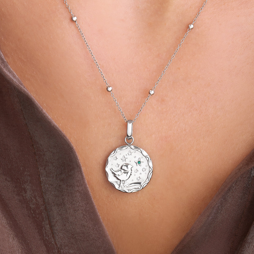 Murphys Sketches x Abbott Lyon Custom Robin Coin Necklace (Silver)