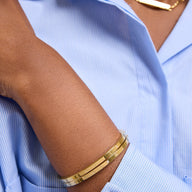 Custom Stamped Name Bangle (Gold)