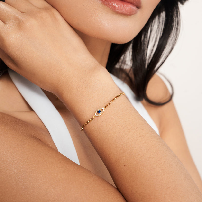 Custom Evil Eye Bracelet (Gold)