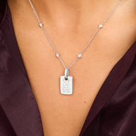 Written In The Stars Handwriting Tag Necklace (Silver)