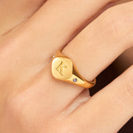 Written In The Stars Initial Signet Ring (Gold)