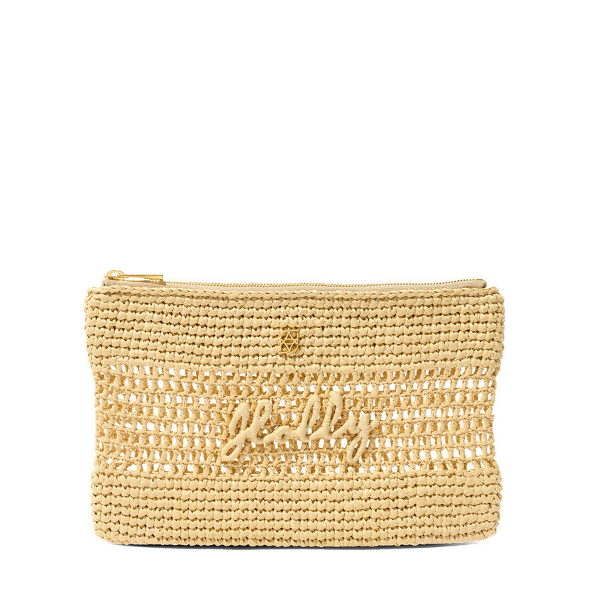 Personalised Raffia Pouch (Natural)