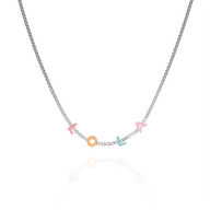 Custom Enamel Name Necklace (Silver)