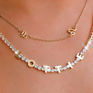 Custom Name Tennis Necklace (Gold)