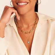 Amazonite Clover Necklace (Gold)