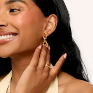Double Hoop Statement Earring (Gold)