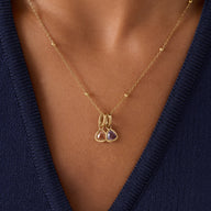 Droplet Birthstone Sphere Chain Necklace (Gold)