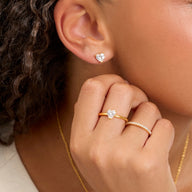 Heart Ring & Earrings (Gold)
