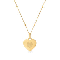 Uniquely Yours Fingerprint Heart Necklace - Single Fingerprint (Gold)