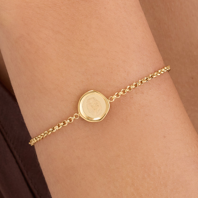 Coin Fingerprint Bracelet (Gold)