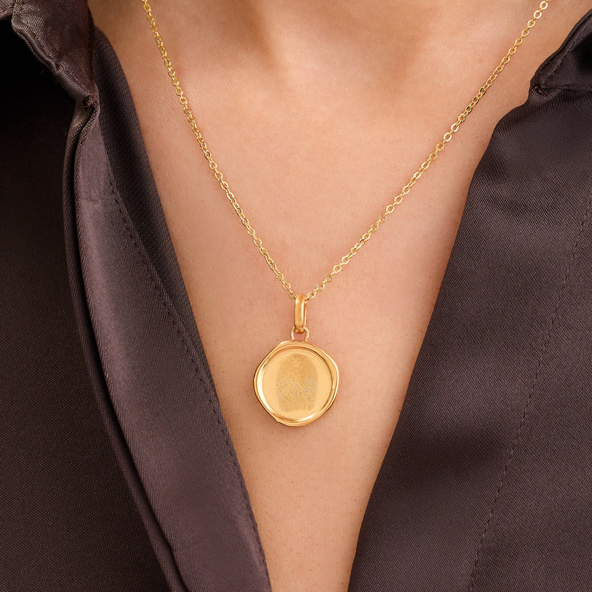 Coin Fingerprint Necklace (Gold)