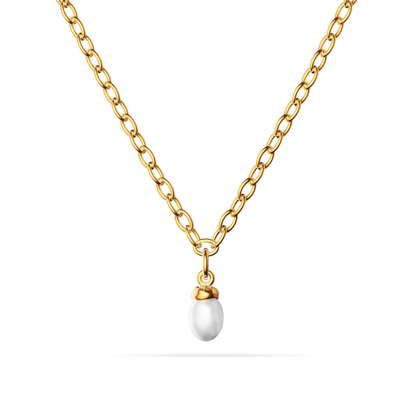 Fine Organic Pearl Necklace (Gold)