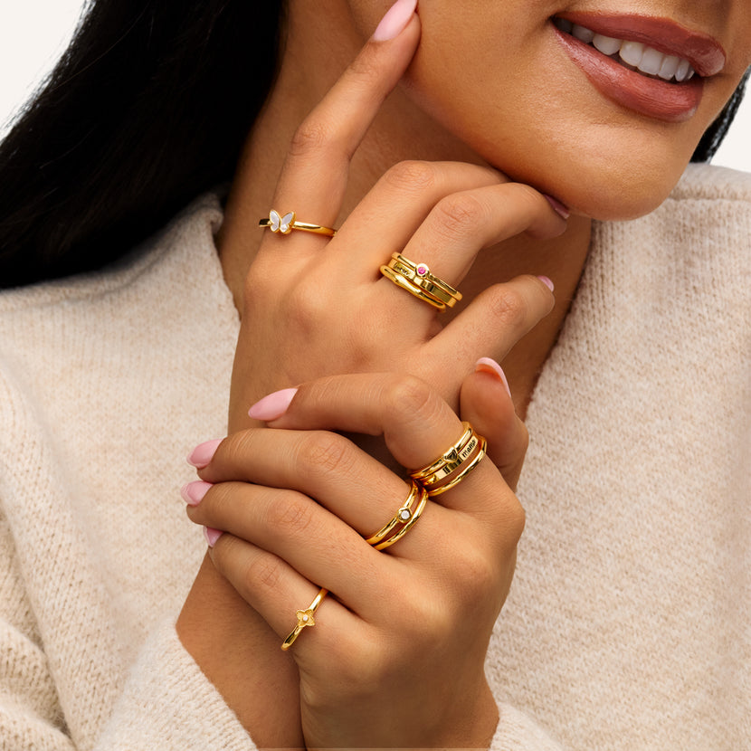 Fine Molten Organic Birthstone Ring (Gold)