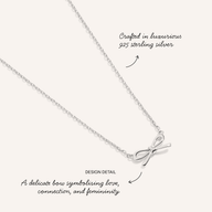 Fine Bow Necklace (Silver)