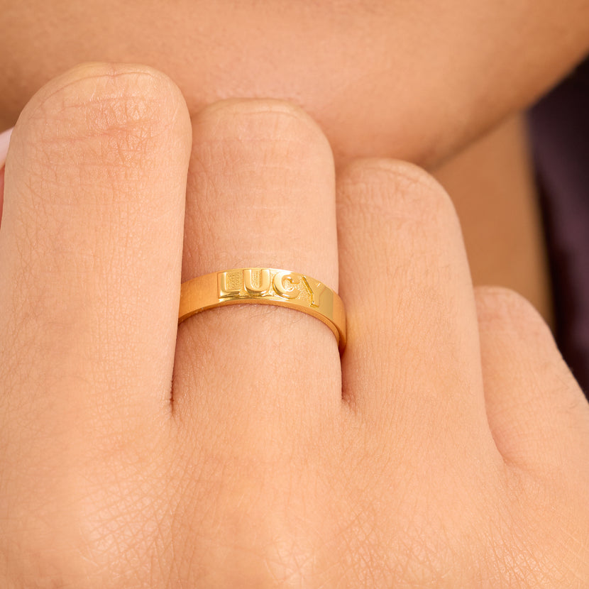 Fine 3D Name Ring (Gold)