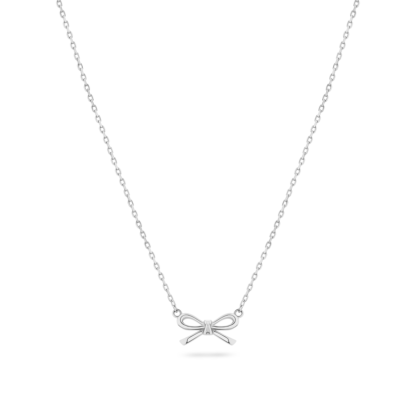 Fine Bow Necklace (Silver)