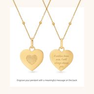 Uniquely Yours Fingerprint Heart Necklace - Single Fingerprint (Gold)