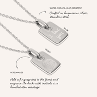 Fingerprint Written In The Stars Tag Necklace (Silver)