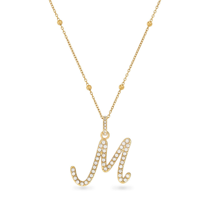 Pavé Initial Necklace (Gold)