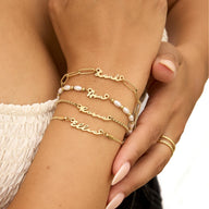 Mini Signature Name Bracelet (Gold)