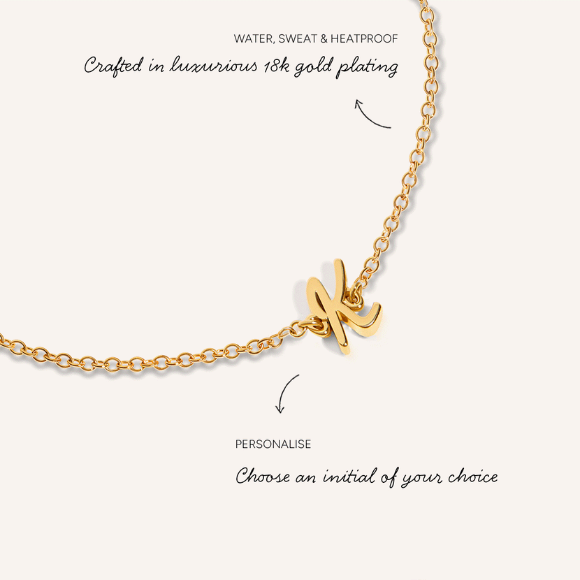 Made Mine Script Letter Bracelet (Gold)