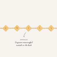 Blue Lace Agate Clover Bracelet (Gold)