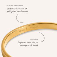 Custom Handwritten Memento Cuff Bangle (Gold)