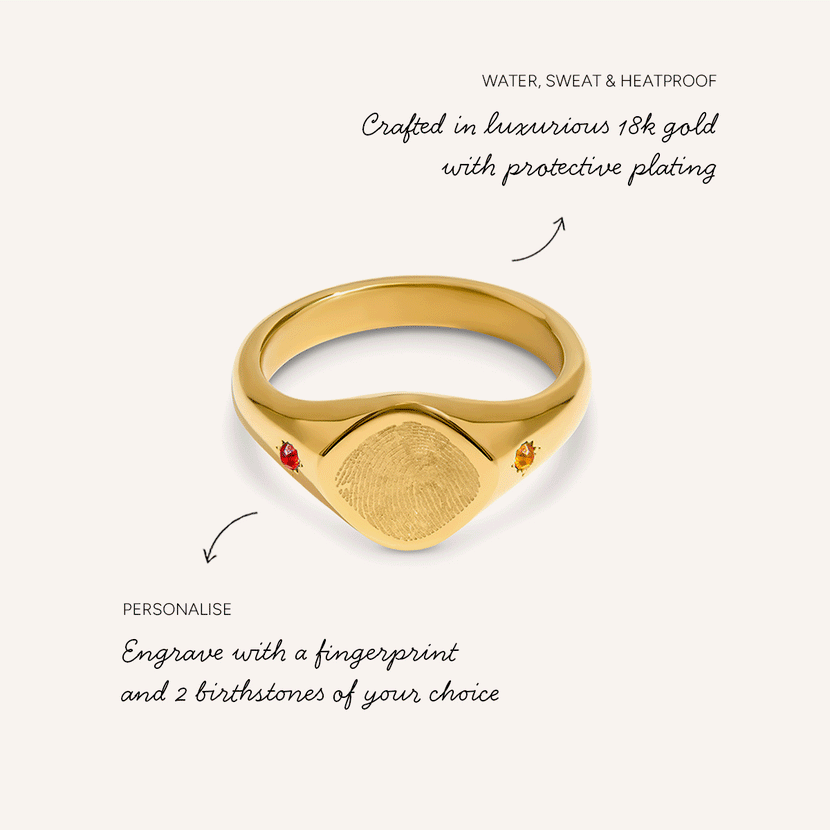 Written In The Stars Fingerprint Signet Ring (Gold)