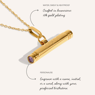 Custom Stamped T-Bar Necklace (Gold)