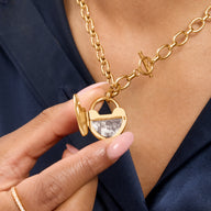 Photo Love Locket Necklace (Gold)