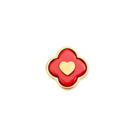 Red Clover Charms (Gold) - Heart