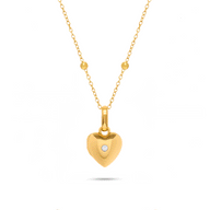 Heart Double Photo Locket Necklace (Gold)