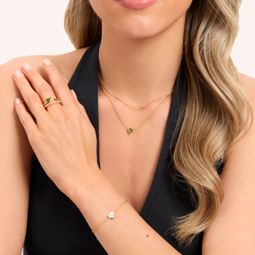 Birthstone Heart Legacy Ring 1ct (Silver)