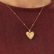 Talisman Heart Birthstone Necklace (Gold)