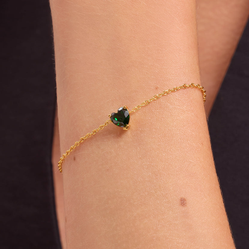 Birthstone Heart Legacy Bracelet 1ct (Gold)