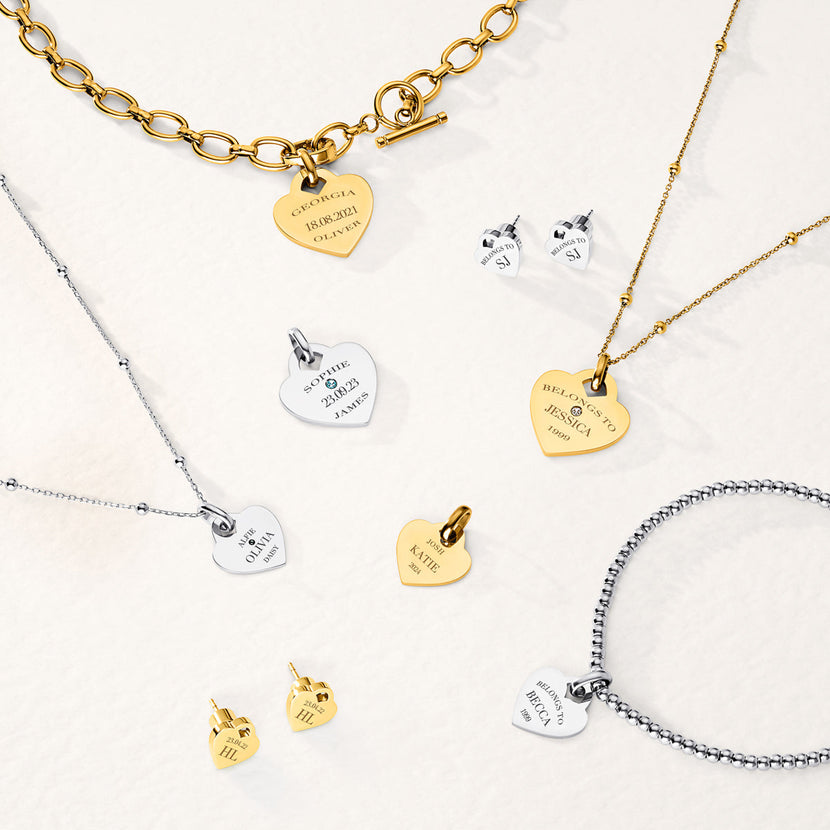 Mini Heart Token Necklace (Gold)