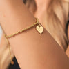 Heart Token Small Beaded Bracelet (Gold)