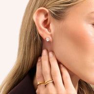 Heart Solitaire Stud Earrings 1ct (Gold)