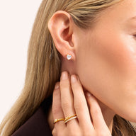 Heart Solitaire Stud Earrings 1ct (Gold)