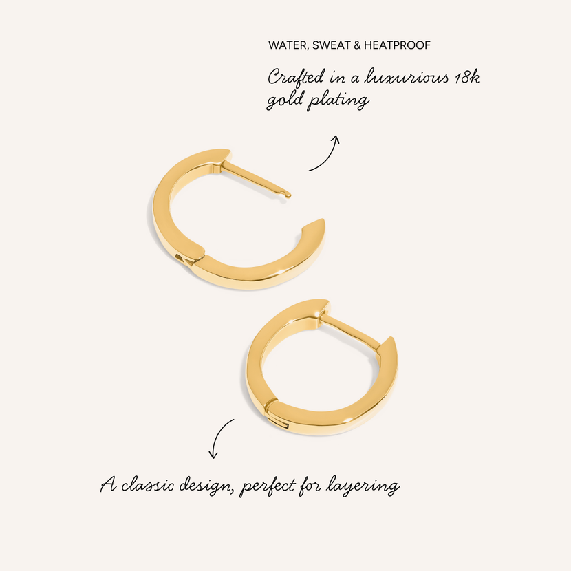 Round Huggie Hoop Earrings (Gold)