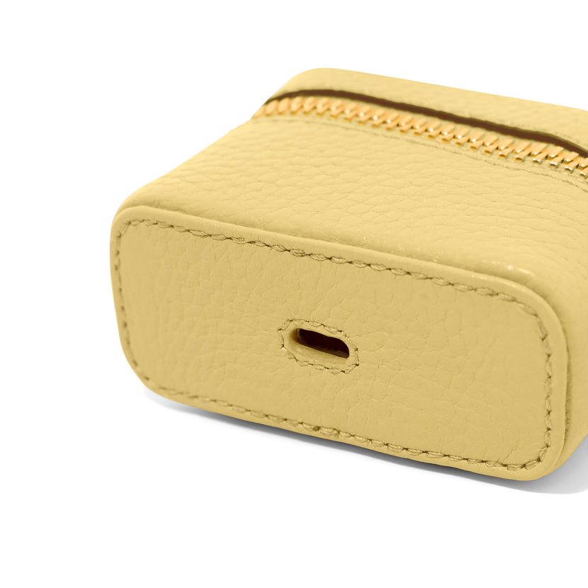 Leather Airpods Case (Butter Yellow)