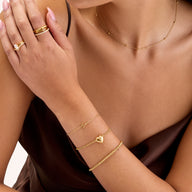 Made Mine Script Letter Bracelet (Gold)